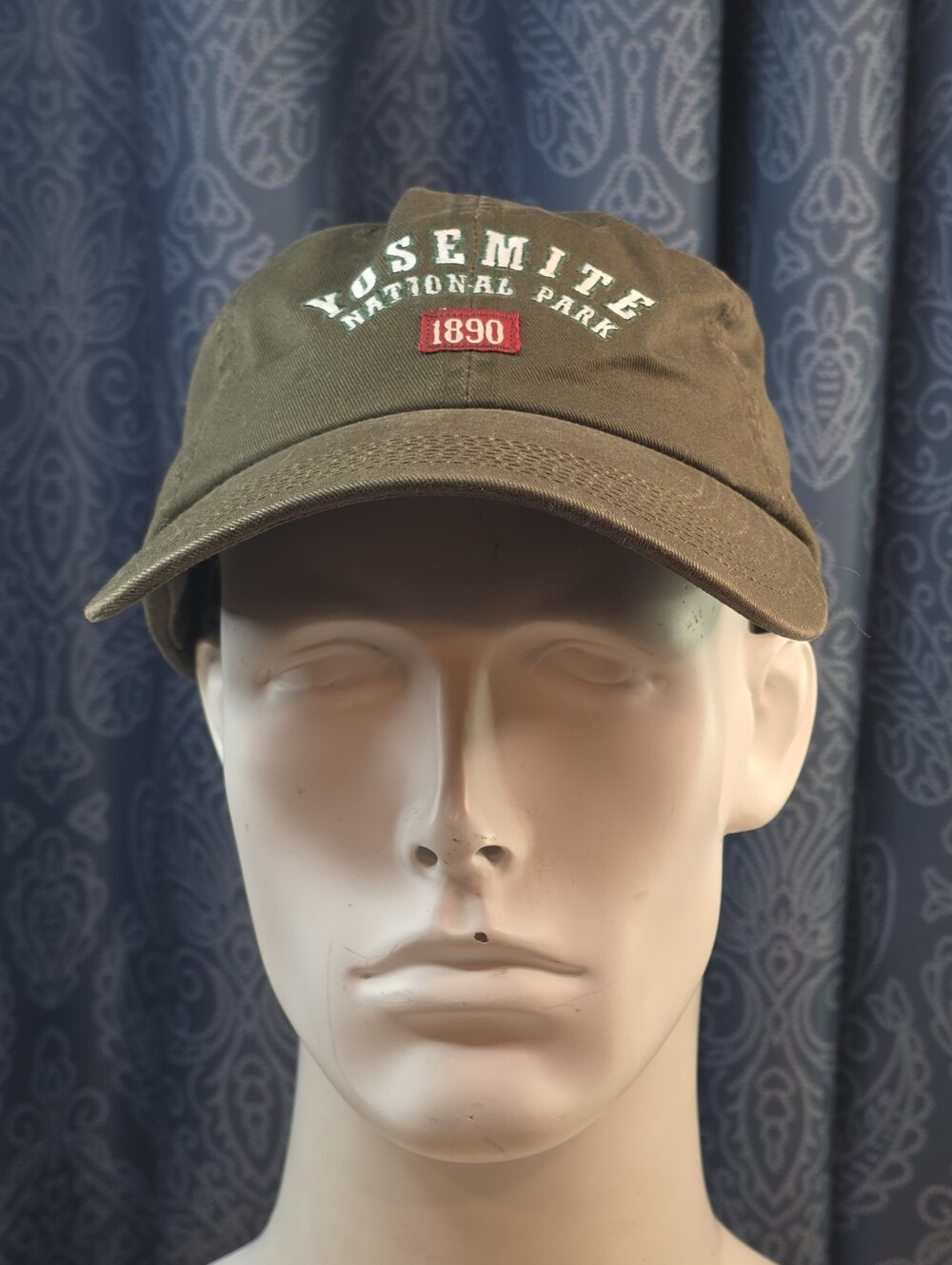 Yosemite National Park "Go Climb A Rock!" Olive Green Baseball Cap OSFA/Unisex